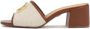 Kazar Leren teenslippers met canvas band - Thumbnail 2