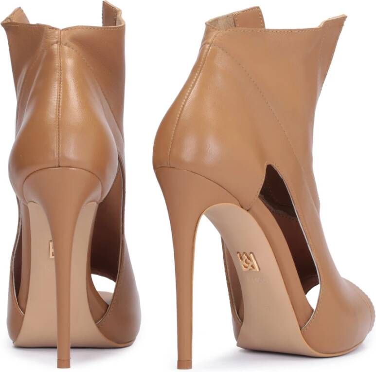 Kazar Lichtbruine peep toe enkellaarsjes met uitsparingen in de bovenkant Brown Dames