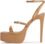 Kazar Lichtbruine platform sandalen - Thumbnail 2