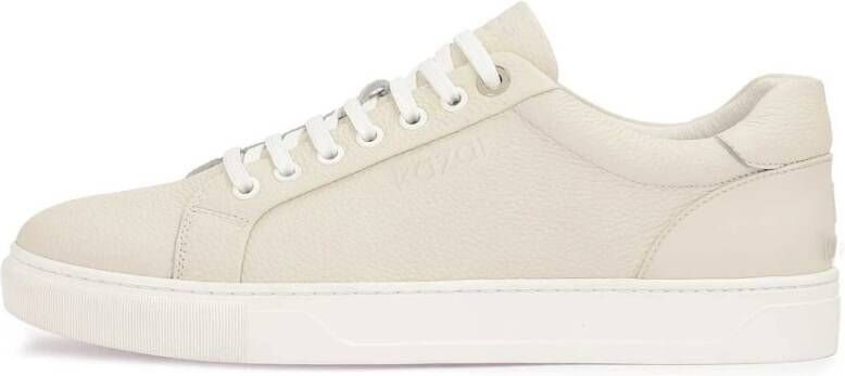 Kazar Lichtgrijze erwtenleren sneakers
