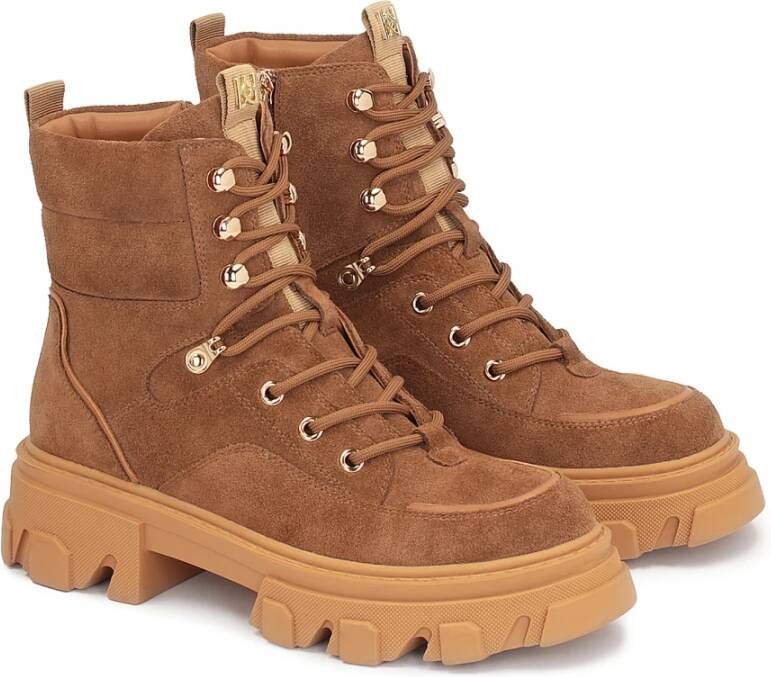 Kazar Militaire Stijl Dameslaarzen Brown Dames