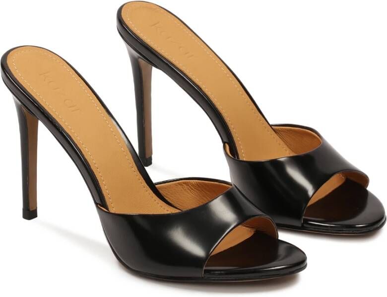 Kazar Minimalistische zwarte hoge muiltjes Black Dames