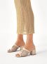 Kazar Muiltjes op brede hak met luchtig mesh materiaal Beige Dames - Thumbnail 4