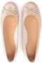 Kazar Nude leren ballerina's met strik en metalen label - Thumbnail 2