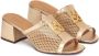 Kazar Openwork gouden muiltjes versierd met een monogram Yellow Dames - Thumbnail 2