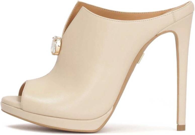 Kazar Opgebouwde leren hakken muiltjes Beige Dames