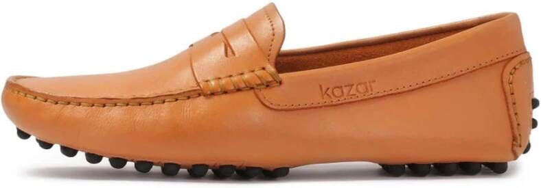 Kazar Oranje gladleren heren mocassins