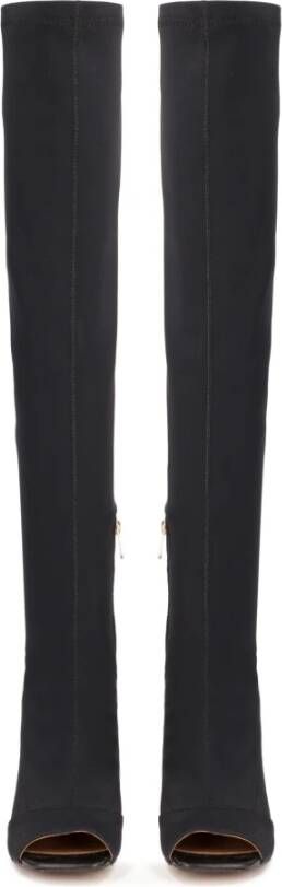 Kazar Peep toe musketiers in stof Black Dames