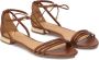Kazar Platte bruine sandalen vastgebonden met een teenring Brown Dames - Thumbnail 3