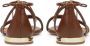 Kazar Platte bruine sandalen vastgebonden met een teenring Brown Dames - Thumbnail 4