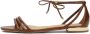 Kazar Platte bruine sandalen vastgebonden met een teenring Brown Dames - Thumbnail 6