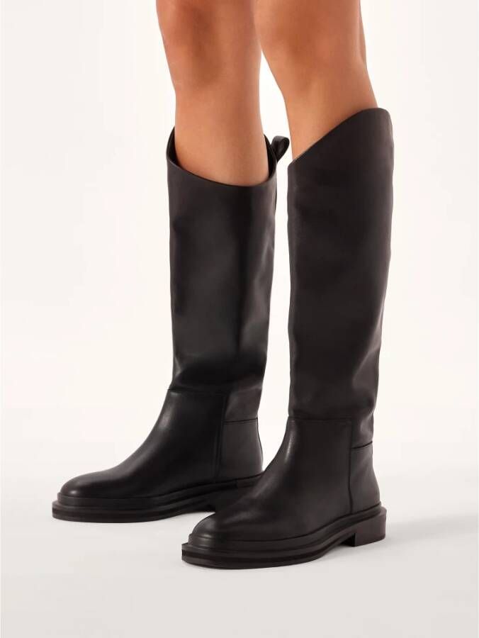 Kazar Platte instap lederen laarzen Black Dames