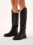Kazar Platte instap lederen laarzen Black Dames - Thumbnail 5