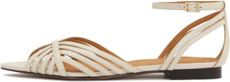 Kazar Platte leren sandalen met verlengde neuzen