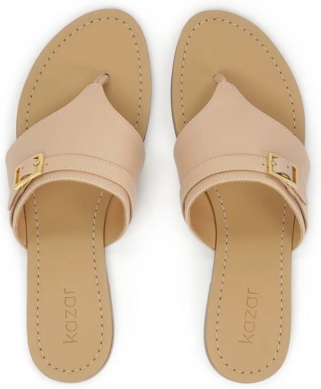 Kazar Platte leren teenslippers