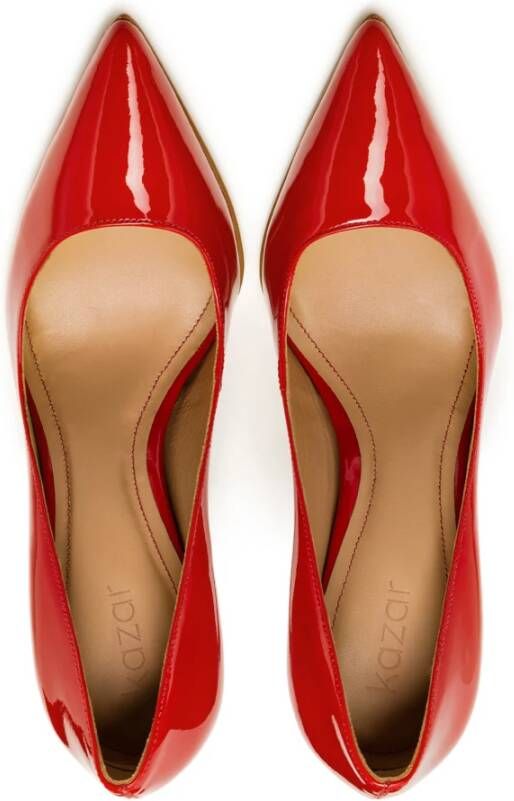 Kazar Rode Lakleren Stiletto`s met Spitse Teen Red Dames