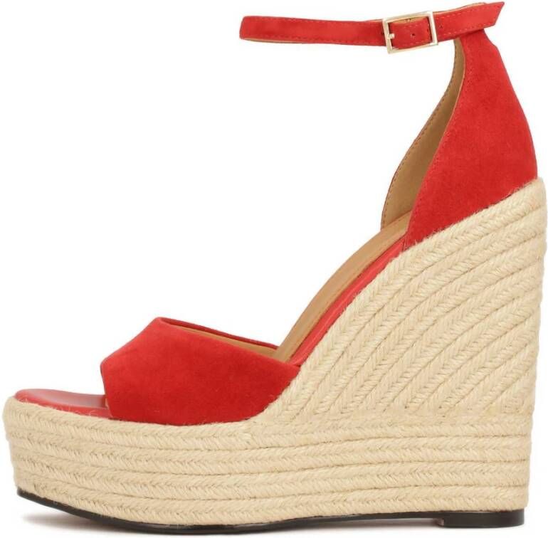 Kazar Rode platform sandalen met hak