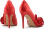 Kazar Rode stoffen pumps met 3D-bloemen Red Dames - Thumbnail 4