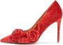 Kazar Rode stoffen pumps met 3D-bloemen Red Dames - Thumbnail 6