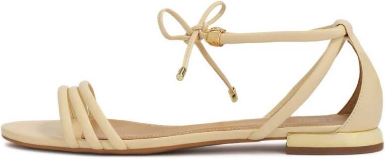 Kazar Roomkleurige sandalen met binding en volledige hak