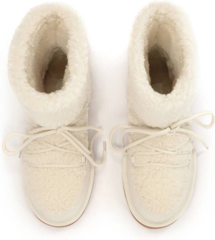 Kazar Roomwitte sneeuwlaarzen op een bruine zool Beige Dames