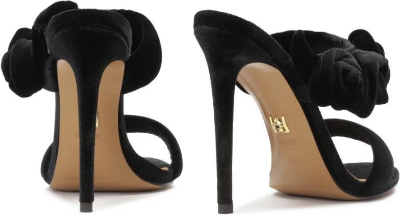 Kazar Sandalettes met hak versierd met 3D-rozen Black Dames