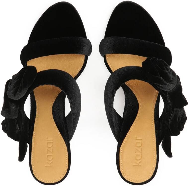 Kazar Sandalettes met hak versierd met 3D-rozen Black Dames