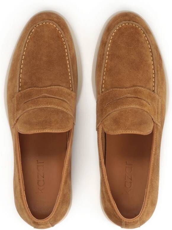 Kazar Slip-on suède halfschoenen in bruine kleur Brown Heren