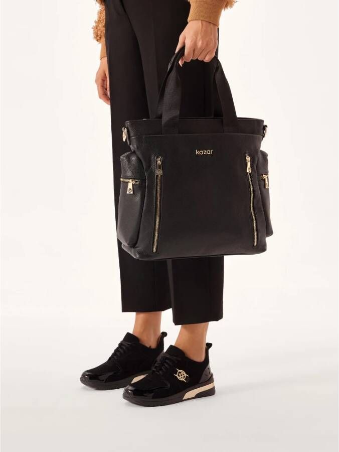 Kazar Sneakers gemaakt van gecombineerde materialen op een verhoogde zool Black Dames