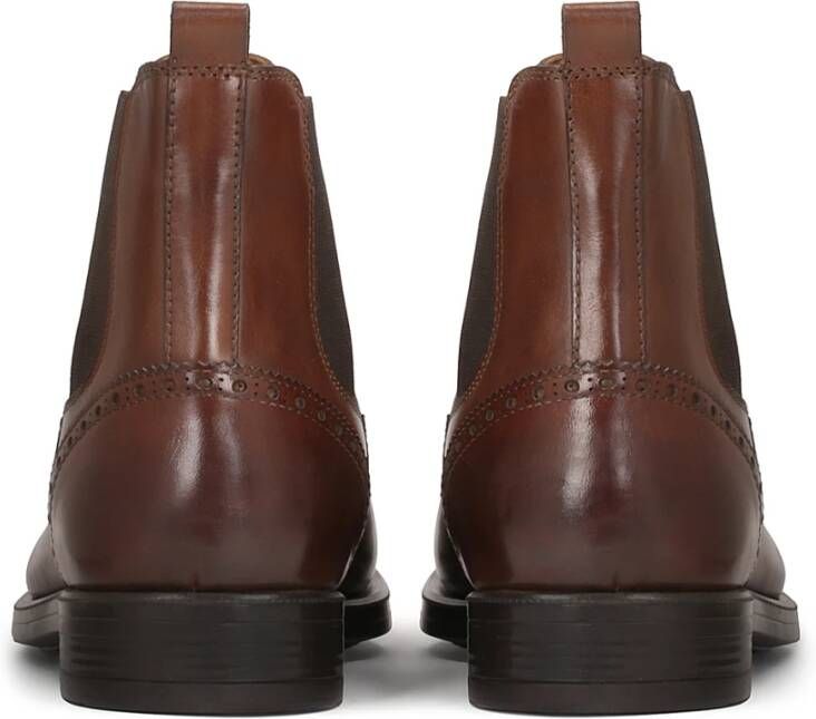 Kazar Stijlvolle leren Chelsea-laarzen met brogue Brown Heren