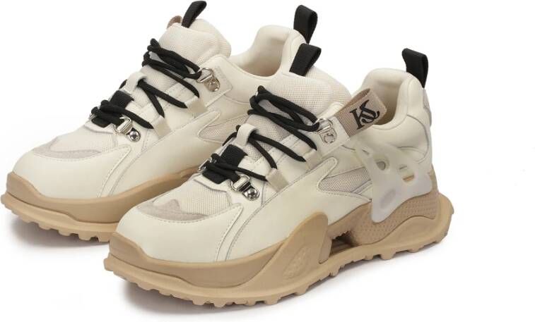 Kazar Studio Beige sneakers van gecombineerde materialen Beige Dames