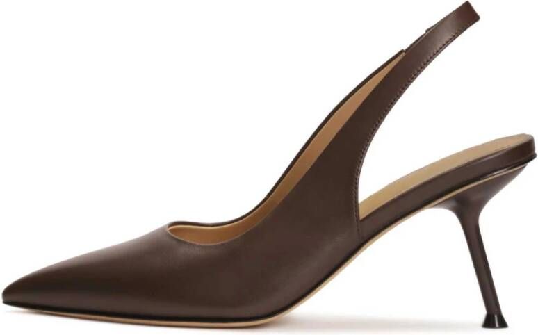 Kazar Studio Bruine stiletto pumps met een open hiel
