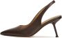 Kazar Studio Bruine stiletto pumps met een open hiel - Thumbnail 2