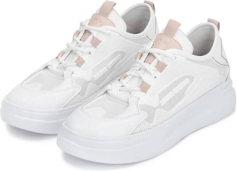 Kazar Studio Dames witte sportieve schoenen op een dikke zool White Dames