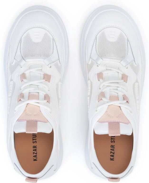 Kazar Studio Dames witte sportieve schoenen op een dikke zool White Dames