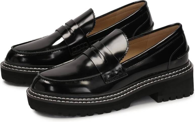 Kazar Studio Gelakte schoenen met track zool Black Dames