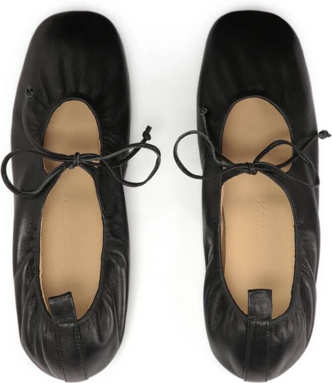 Kazar Studio Leren ballerina's met strikjes Black Dames