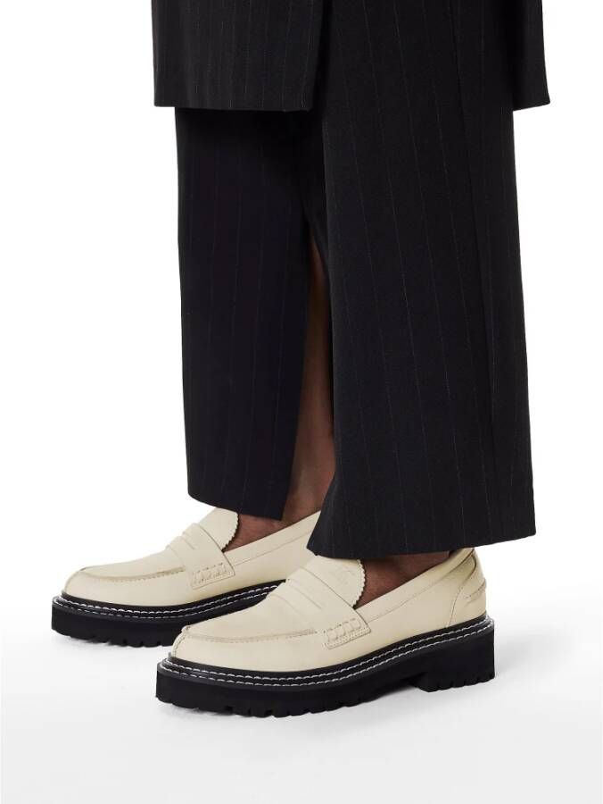 Kazar Studio Leren halfschoenen op een contrasterende zool Beige Dames