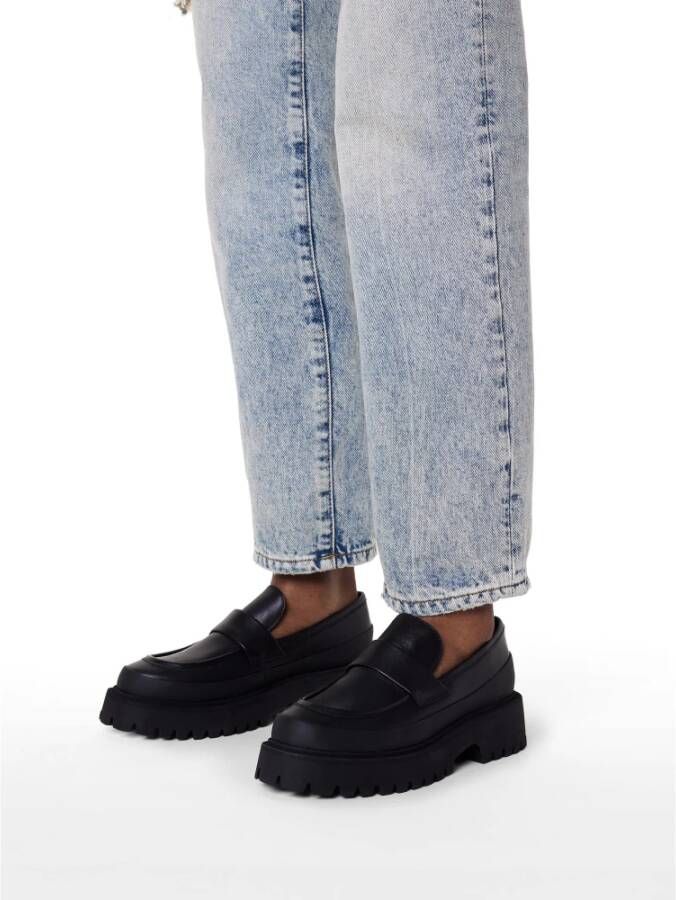 Kazar Studio Leren schoenen op een tractierzool Black Dames