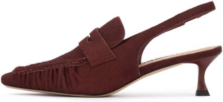 Kazar Studio Maroon slingback pumps met borstels