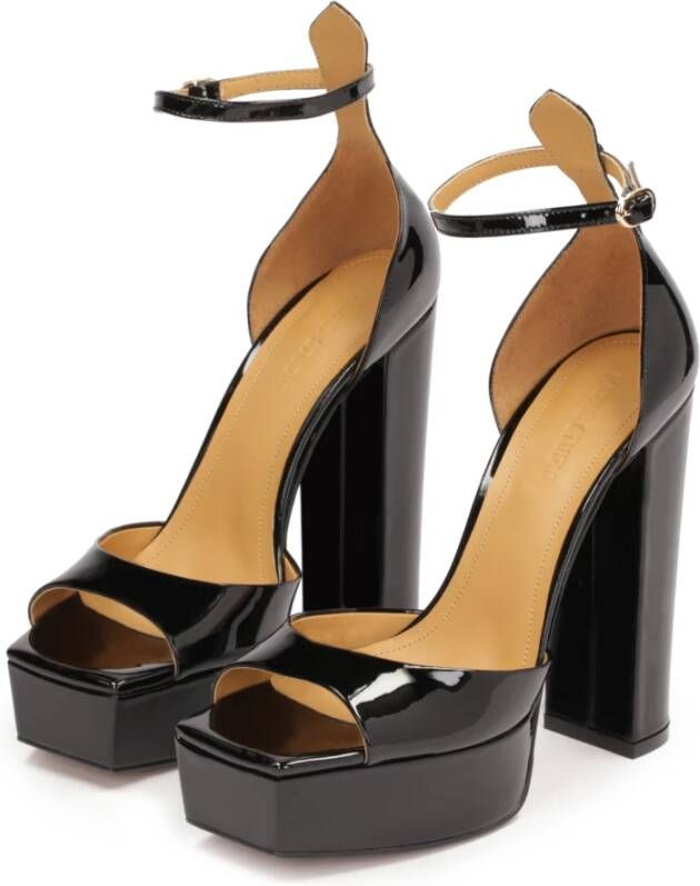 Kazar Studio Patentleren sandalen op een hoge hak en een plateauzool Black Dames