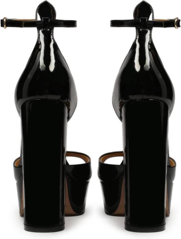 Kazar Studio Patentleren sandalen op een hoge hak en een plateauzool Black Dames