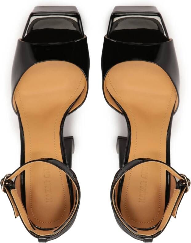 Kazar Studio Patentleren sandalen op een hoge hak en een plateauzool Black Dames