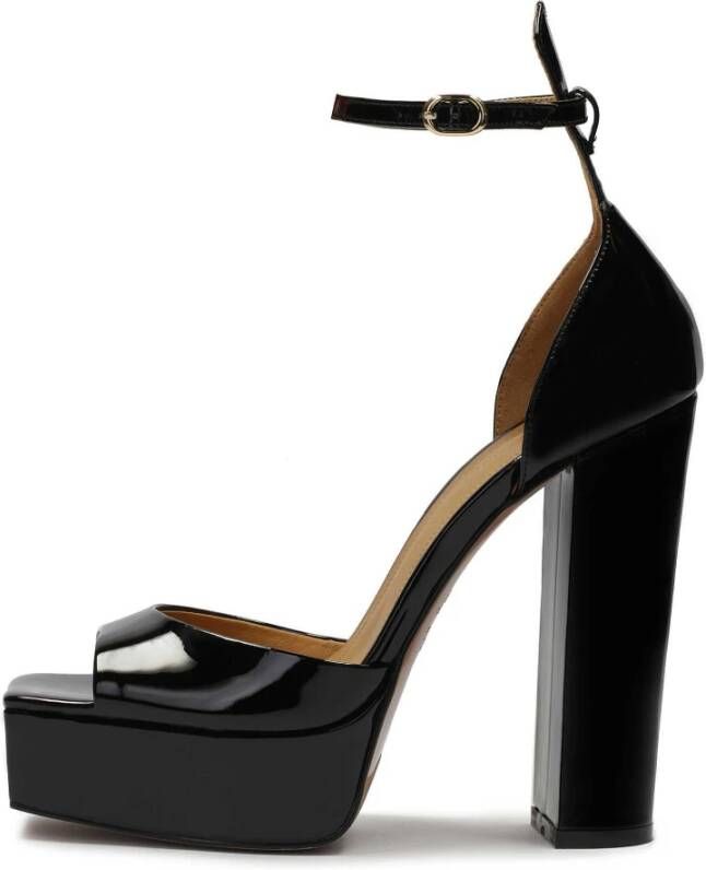 Kazar Studio Patentleren sandalen op een hoge hak en een plateauzool Black Dames
