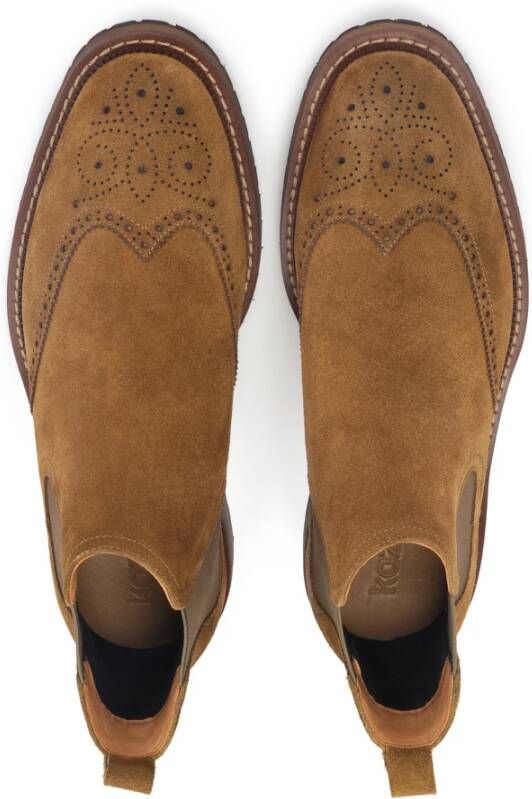Kazar Suede Chelsea Laarzen met Rozetdecoratie Brown Heren
