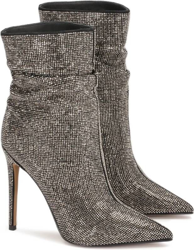 Kazar Suede enkellaarsjes bedekt met kristallen Gray Dames