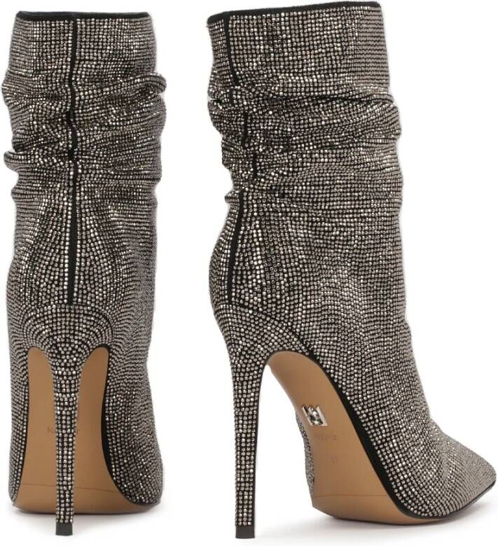 Kazar Suede enkellaarsjes bedekt met kristallen Gray Dames