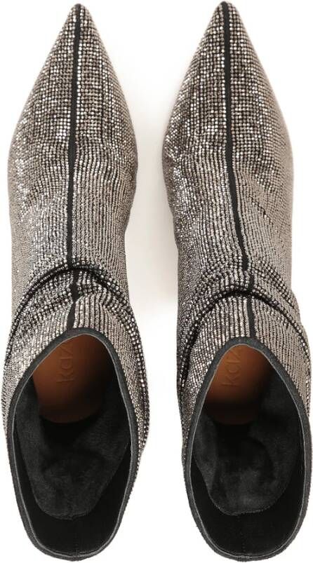 Kazar Suede enkellaarsjes bedekt met kristallen Gray Dames