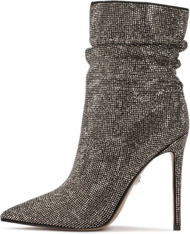 Kazar Suede enkellaarsjes bedekt met kristallen Gray Dames