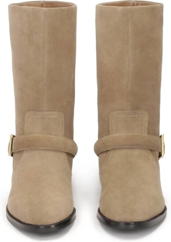 Kazar Suède laarzen met brede slip-on bovenkant Beige Dames